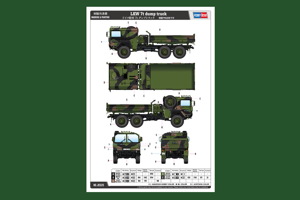 Hobby Boss 85520 1:35 LKW 7t Dump Truck