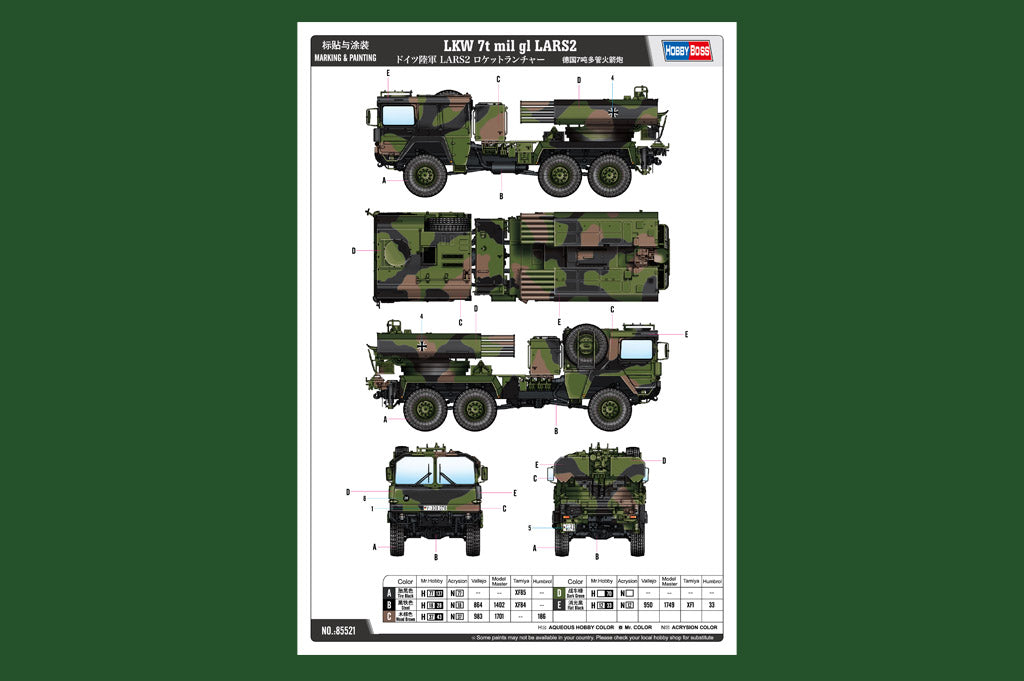 Hobby Boss 85521 1:35 LKW 7t mil gl LARS2