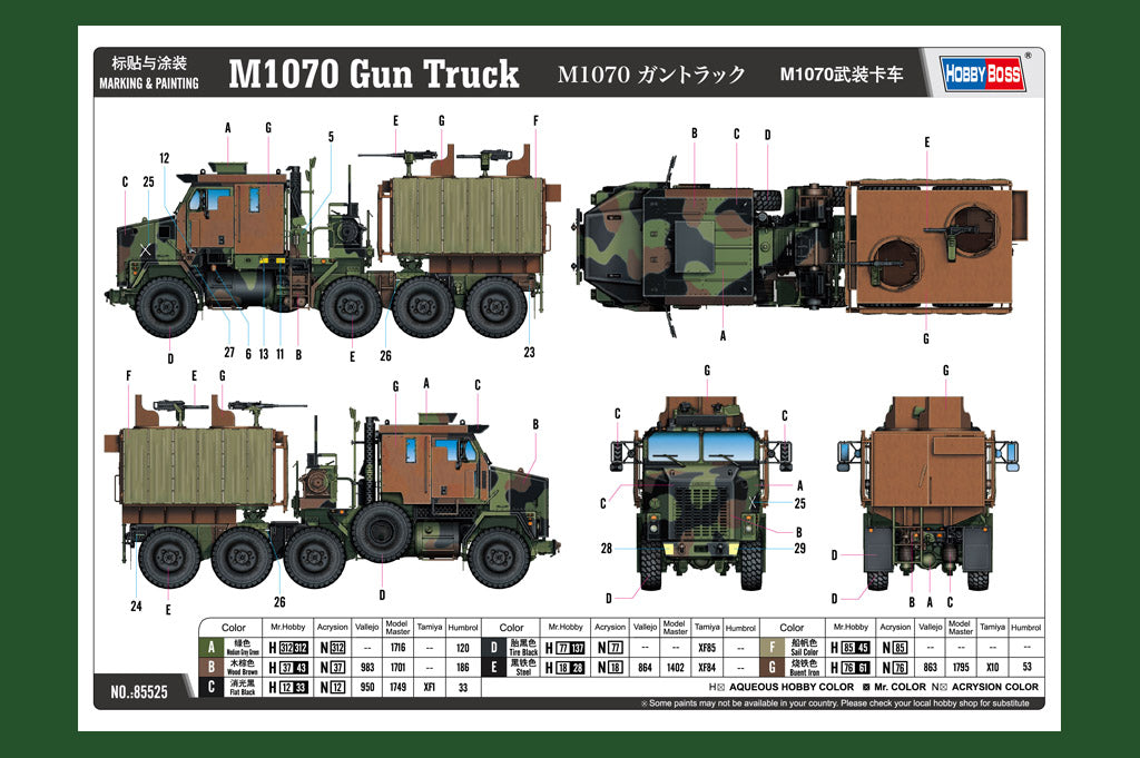 Hobby Boss 85525 1:35 M1070 Gun Truck