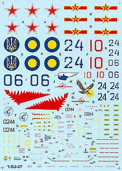 Hi Decal 48003 1:48 Sukhoi Su-27 Flanker B 1992