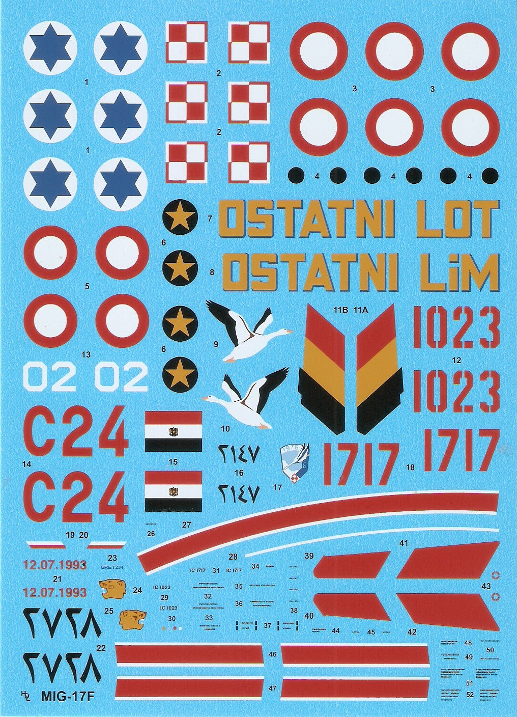 Hi Decal 48005 1:48 Mikoyan MiG-17F/Lim-5 Fresco C