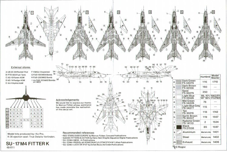 Hi Decal 48011 1:48 Sukhoi Su-17M4 Fitter K Soviet Air Force