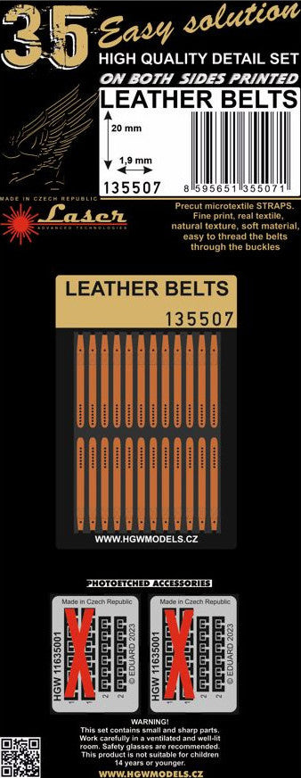 HGW 135507 1:35 Leather Belts - 20mm