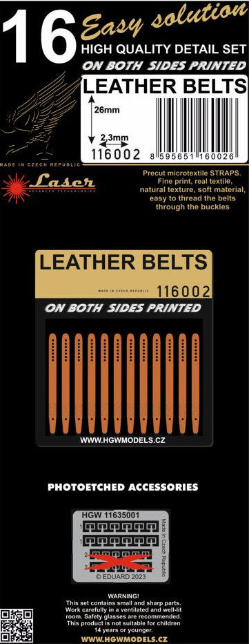 HGW 116002 1:16 Leather Belts - 26mm