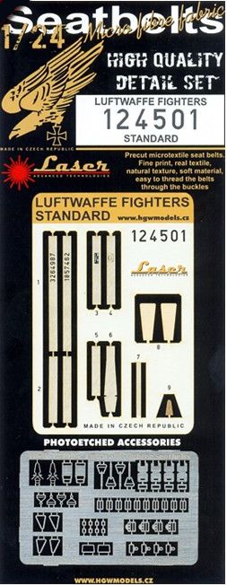 HGW 124501 1:24 Luftwaffe Fighters - Seatbelts Early/Standard (Laser)