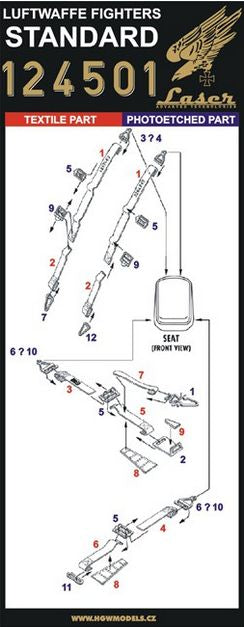 HGW 124501 1:24 Luftwaffe Fighters - Seatbelts Early/Standard (Laser)