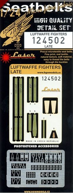 HGW 124502 1:24 Luftwaffe Fighters - Seatbelts Late (Laser)