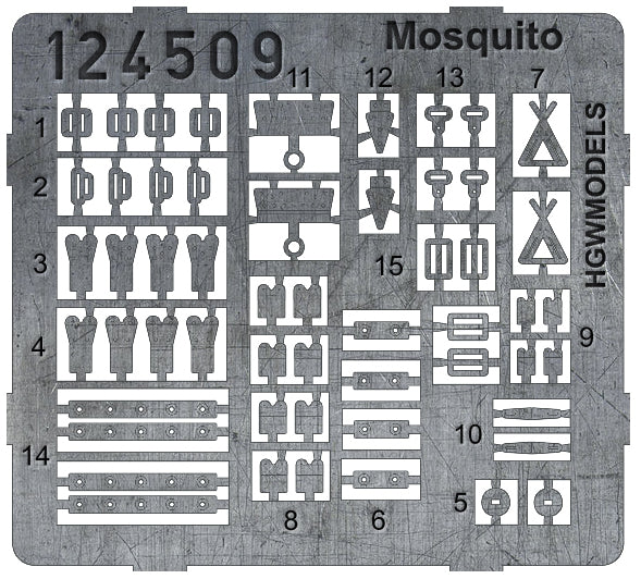 HGW 124509 1:24 de Havilland Mosquito NF.II/FB Mk.VI Pre-cut (Laser) Seatbelts