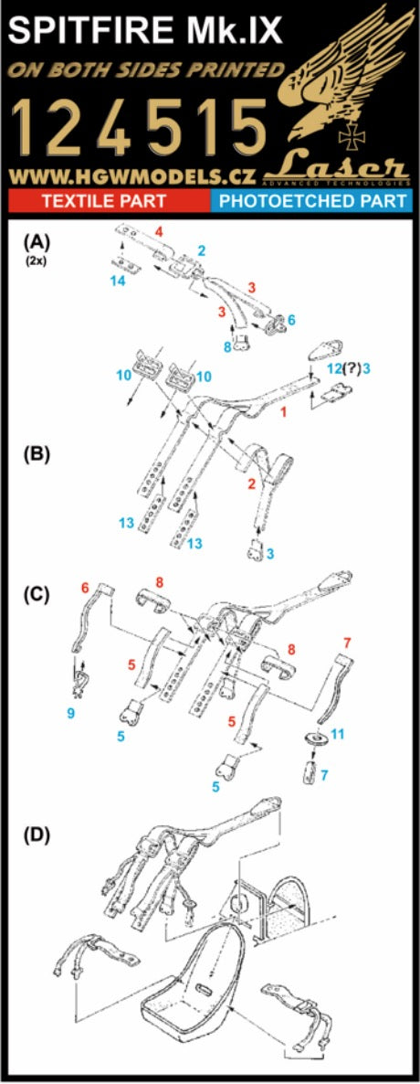 HGW 124515 1:24 Supermarine Spitfire Mk.IXc Sutton 'QK' Harness