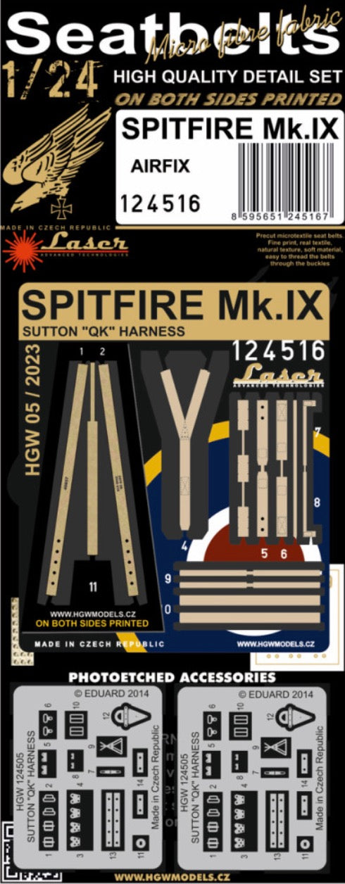 HGW HGW124516 1:24 Supermarine Spitfire Mk.IXc Sutton 'QK' Harness