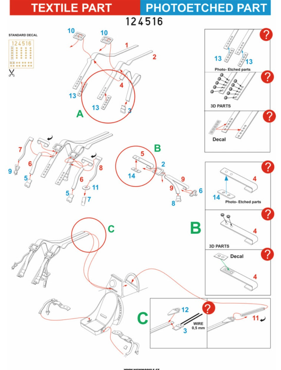 HGW HGW124516 1:24 Supermarine Spitfire Mk.IXc Sutton 'QK' Harness