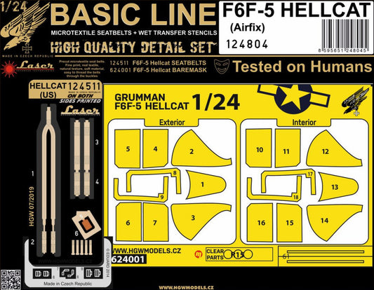 HGW 124804 1:24 Grumman F6F-5 Hellcat - BASIC LINE