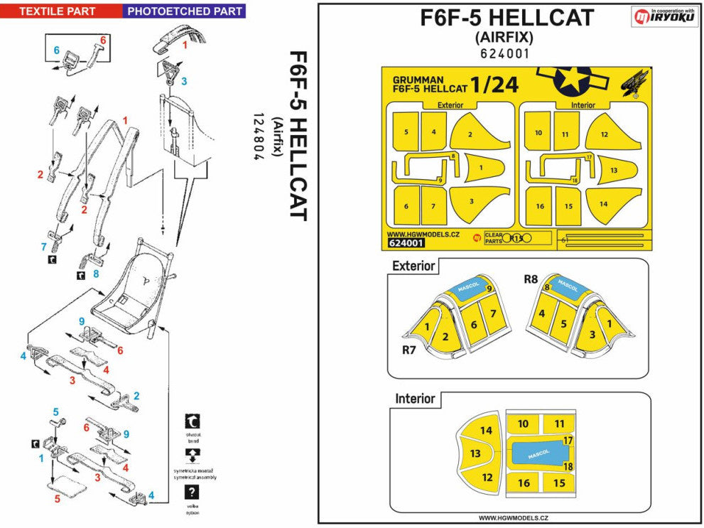 HGW 124804 1:24 Grumman F6F-5 Hellcat - BASIC LINE