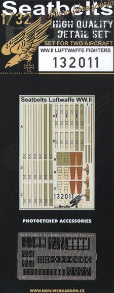 HGW 132011 1:32 Luftwaffe Fighters WWII Seatbelts