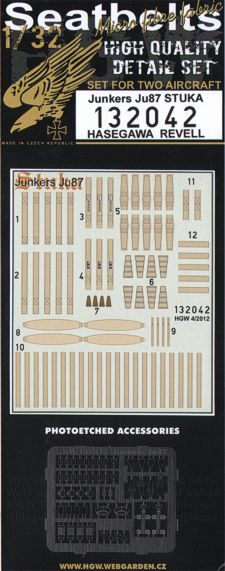 HGW 132042 1:32 Junkers Ju-87D/Ju-87G 'Stuka' Seatbelts