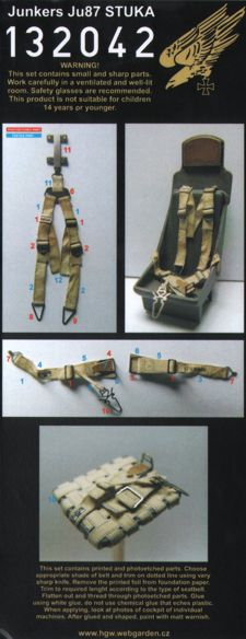 HGW 132042 1:32 Junkers Ju-87D/Ju-87G 'Stuka' Seatbelts