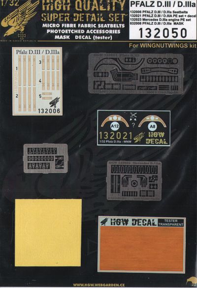 HGW 132050 1:32 Pfalz D.III/D.IIIa Super Detail Set