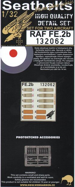 HGW 132062 1:32 Royal_Aircraft_Factory FE.2b Seatbelts