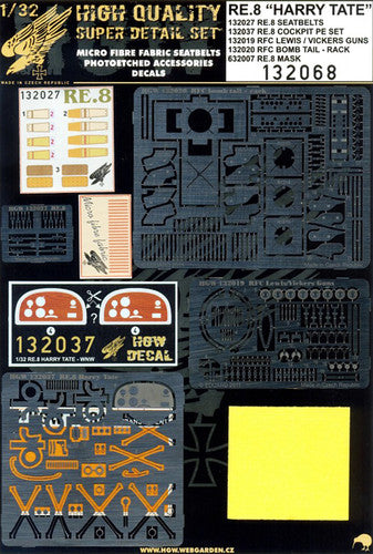 HGW 132068 1:32 Royal_Aircraft_Factory Re.8 HARRY TATE Super Detail Set