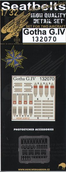 HGW 132070 1:32 Gotha G.IV Seatbelts