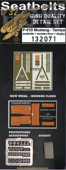 HGW 132071 1:32 North-American P-51D Mustang Seatbelts and Other Details