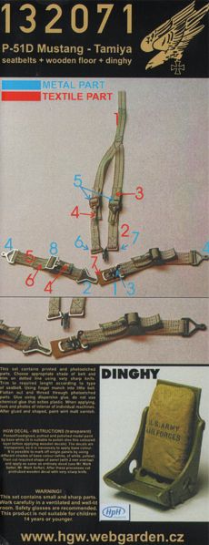 HGW 132071 1:32 North-American P-51D Mustang Seatbelts and Other Details