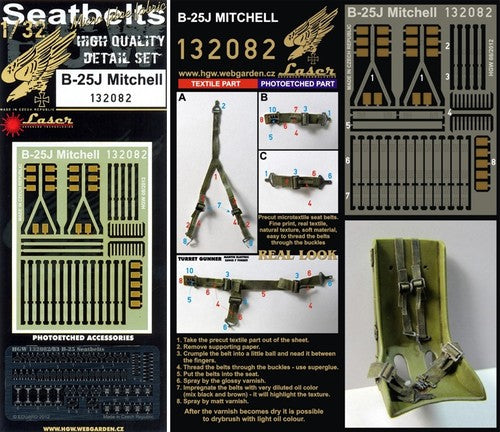 HGW 132082 1:32 North-American B-25J Mitchell Seatbelts (Laser)