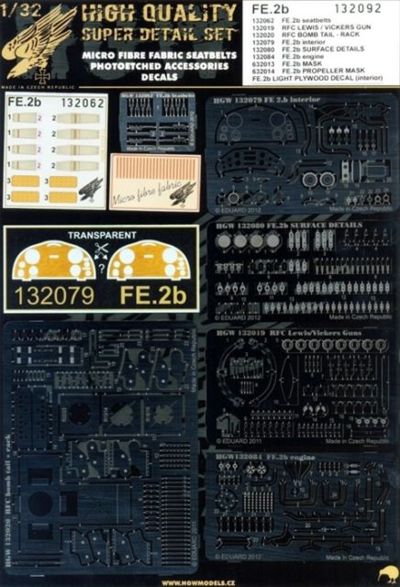 HGW 132092 1:32 Royal_Aircraft_Factory Fe.2b SUPER DETAIL SET