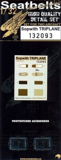 HGW 132093 1:32 Sopwith TRIPLANE Seatbelts