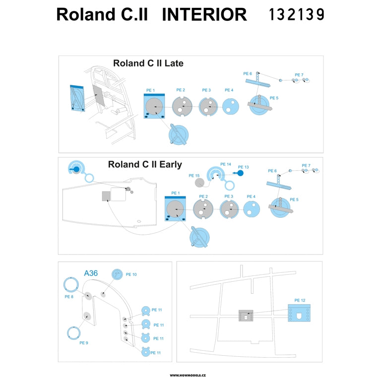 HGW 132139 1:32 Roland C.II - Interior Photo-Etched Set