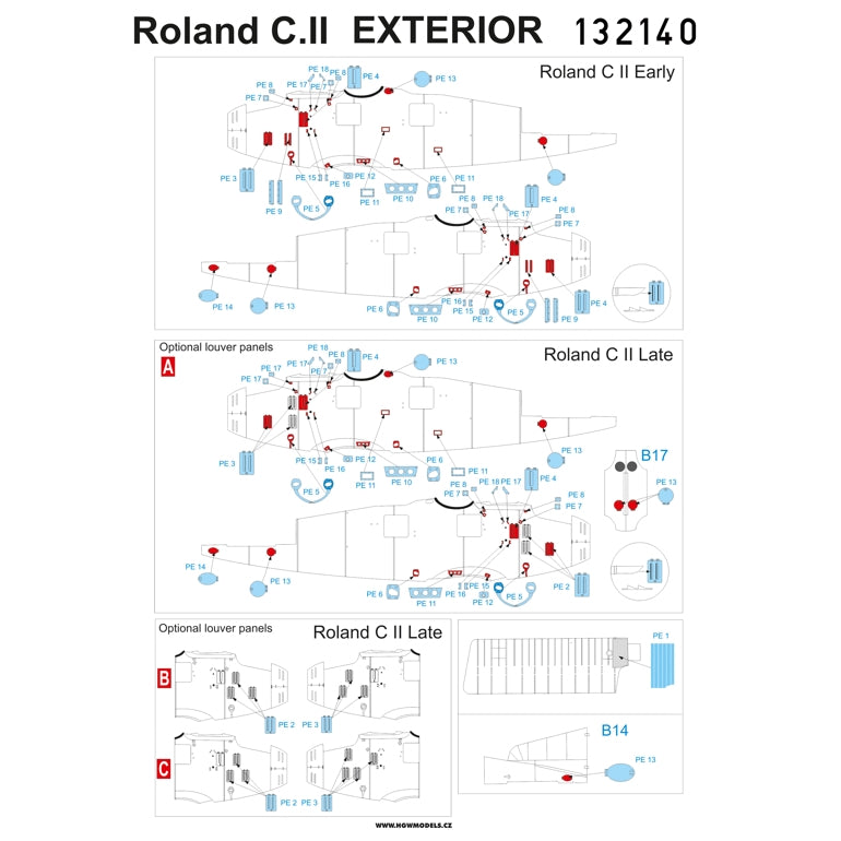 HGW 132140 1:32 Roland C.II - Exterior Photo-Etched Set