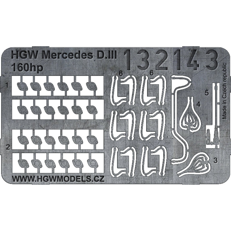 HGW 132143 1:32 Mercedes D.III 160 hp Photo-Etched Set