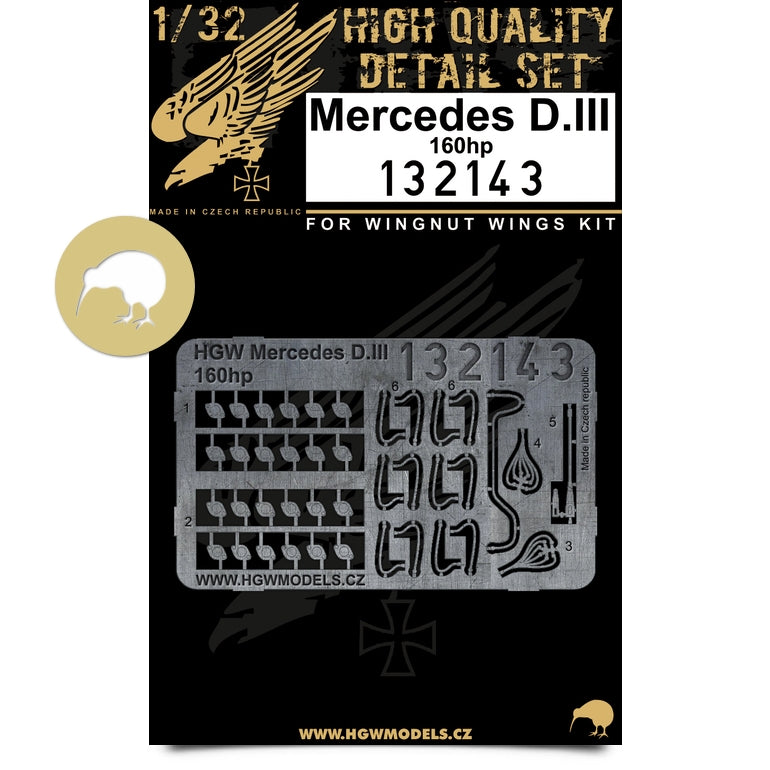 HGW 132143 1:32 Mercedes D.III 160 hp Photo-Etched Set