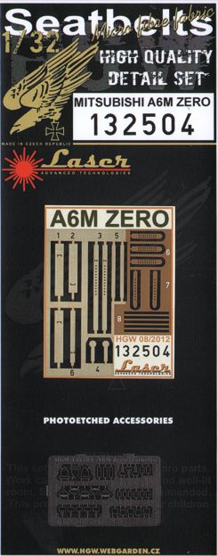 HGW 132504 1:32 Mitsubishi A6M Zero seat-belt 'pre-cut [laser] seatbelts '