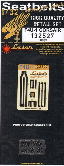 HGW 132527 1:32 Vought F4U-1 Corsair Bird Cage Seatbelts (Laser)