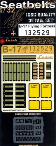 HGW 132529 1:32 Boeing B-17G Flying Fortress Laser Seat Belt with etched parts