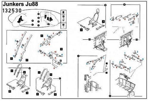 HGW 132530 1:32 Junkers Ju-88A-4 Seatbelts (Laser)