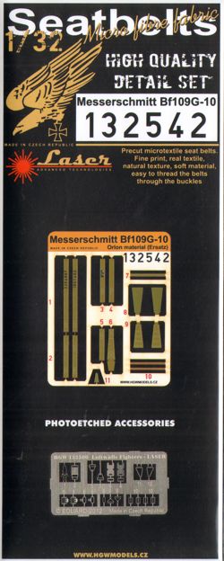 HGW 132542 1:32 Messerschmitt Bf-109G-10 (Orlon) Seatbelts