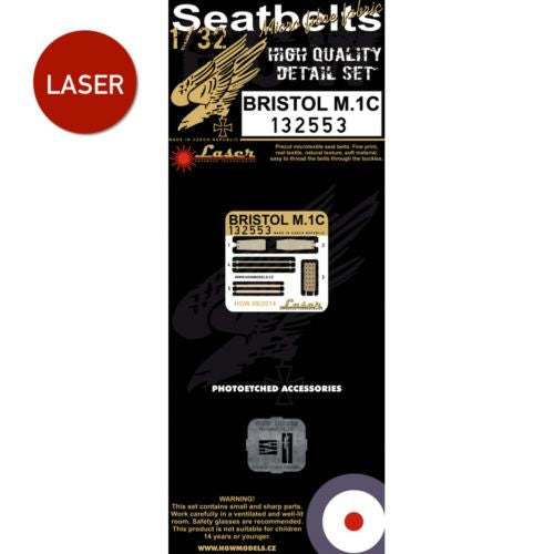 HGW 132553 1:32 Bristol M.1C (Laser) Seatbelts