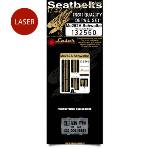 HGW 132560 1:32 Messerschmitt Me-262A Schwalbe (Orlon) Seatbelts