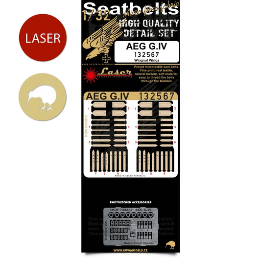 HGW 132567 1:32 AEG G.IV Pre-Cut (Laser) Seatbelts