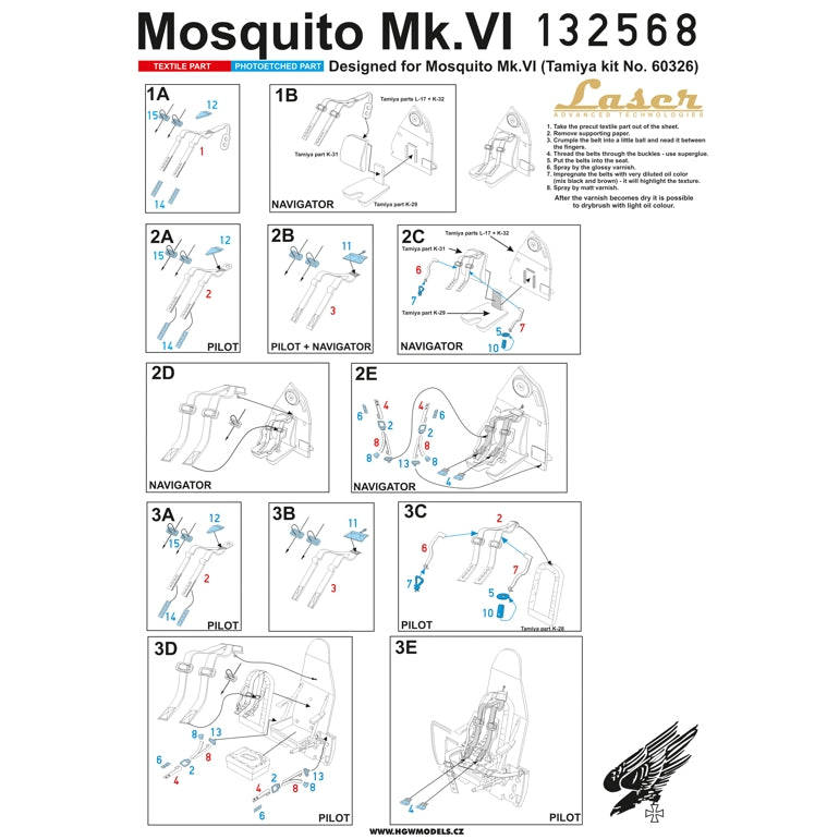 HGW 132568 1:32 de Havilland Mosquito FB Mk.VI - Seatbelts