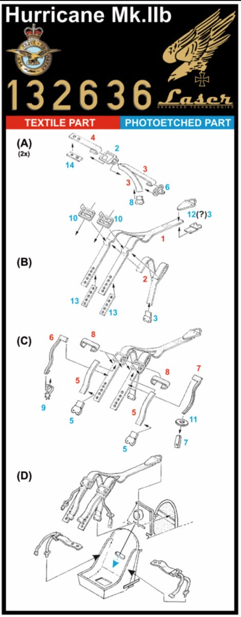 HGW 132636 1:32 Hawker Hurricane Mk.IIB Seatbelts