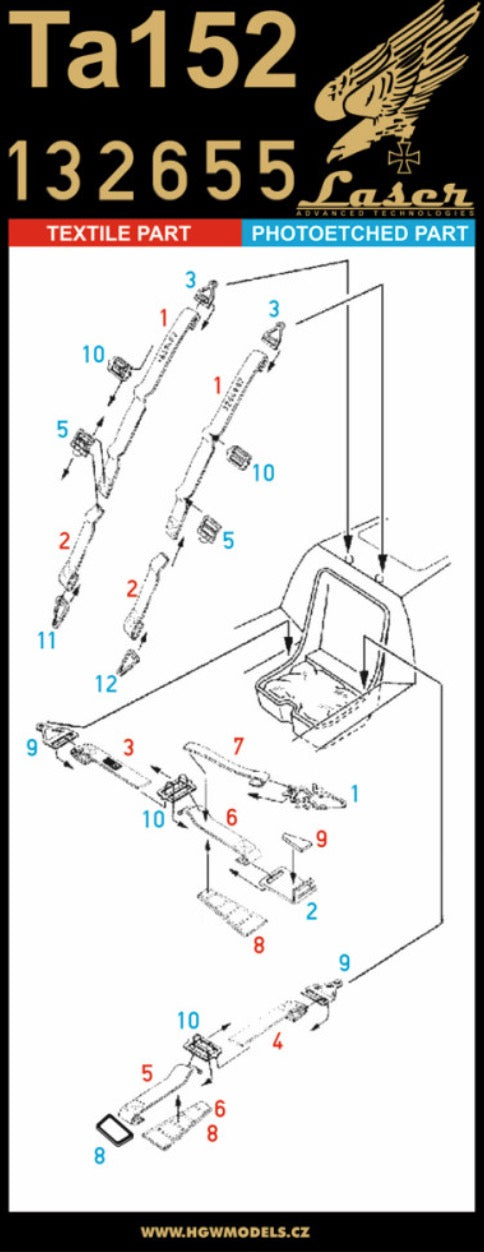 HGW HGW132655 1:32 Messerschmitt Ta-152 - SEATBELTS
