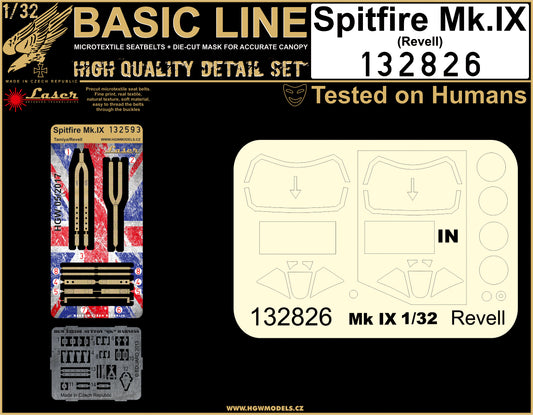 HGW 132826 1:32 Supermarine Spitfire Mk.IXC Seatbelts + Masks Basic Line Set