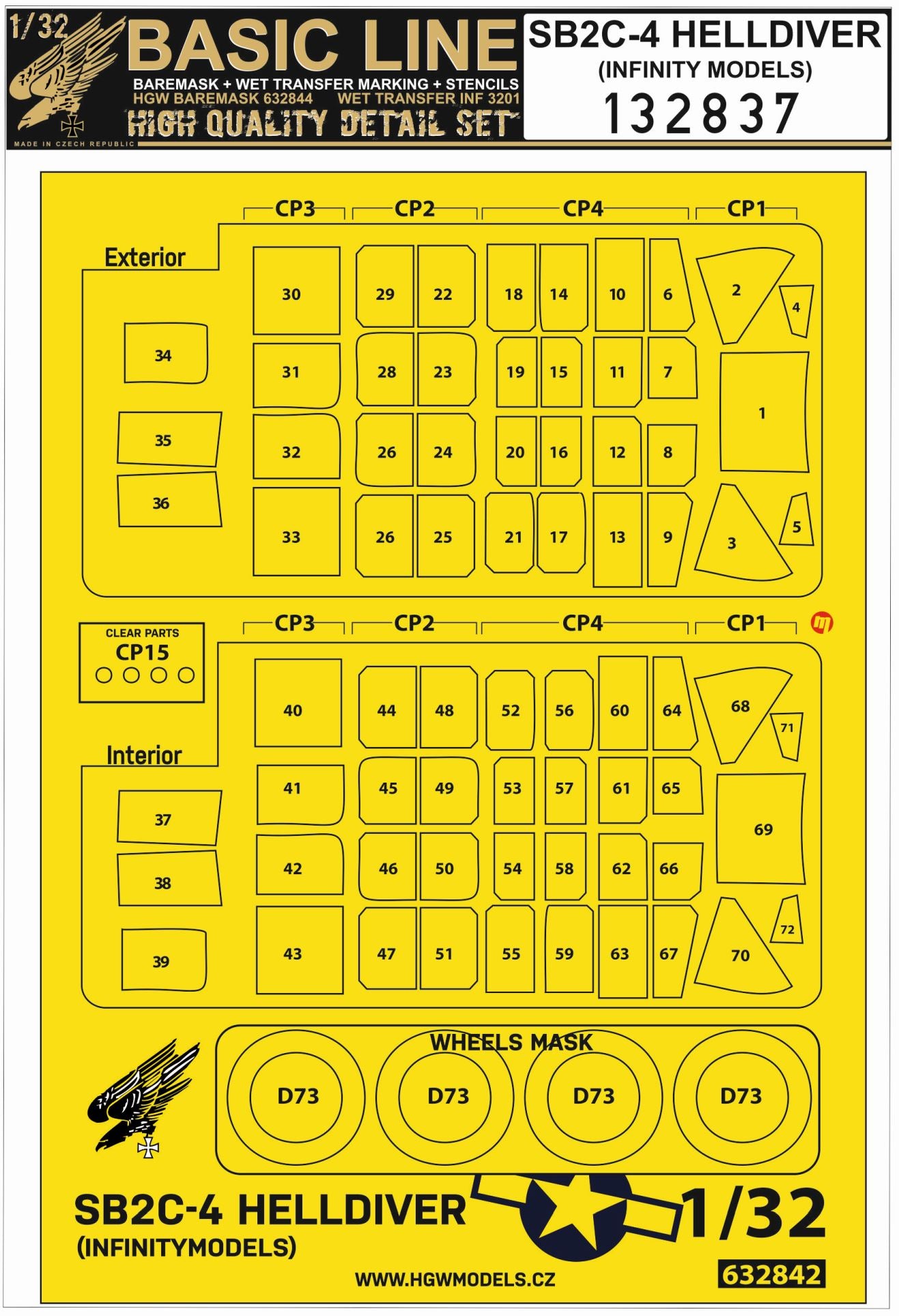 HGW 132837 1:48 Curtiss SB2C-4 Helldiver BASIC LINE: Seatbelts + Masks