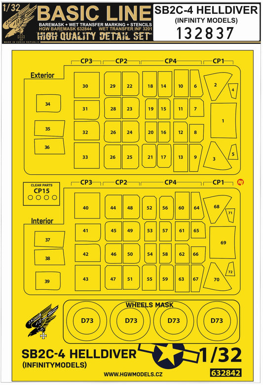 HGW 132837 1:48 Curtiss SB2C-4 Helldiver BASIC LINE: Seatbelts + Masks