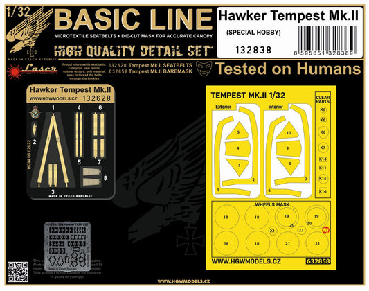 HGW 132838 1:48 Hawker Tempest Mk.II BASIC LINE: Seatbelts + Masks