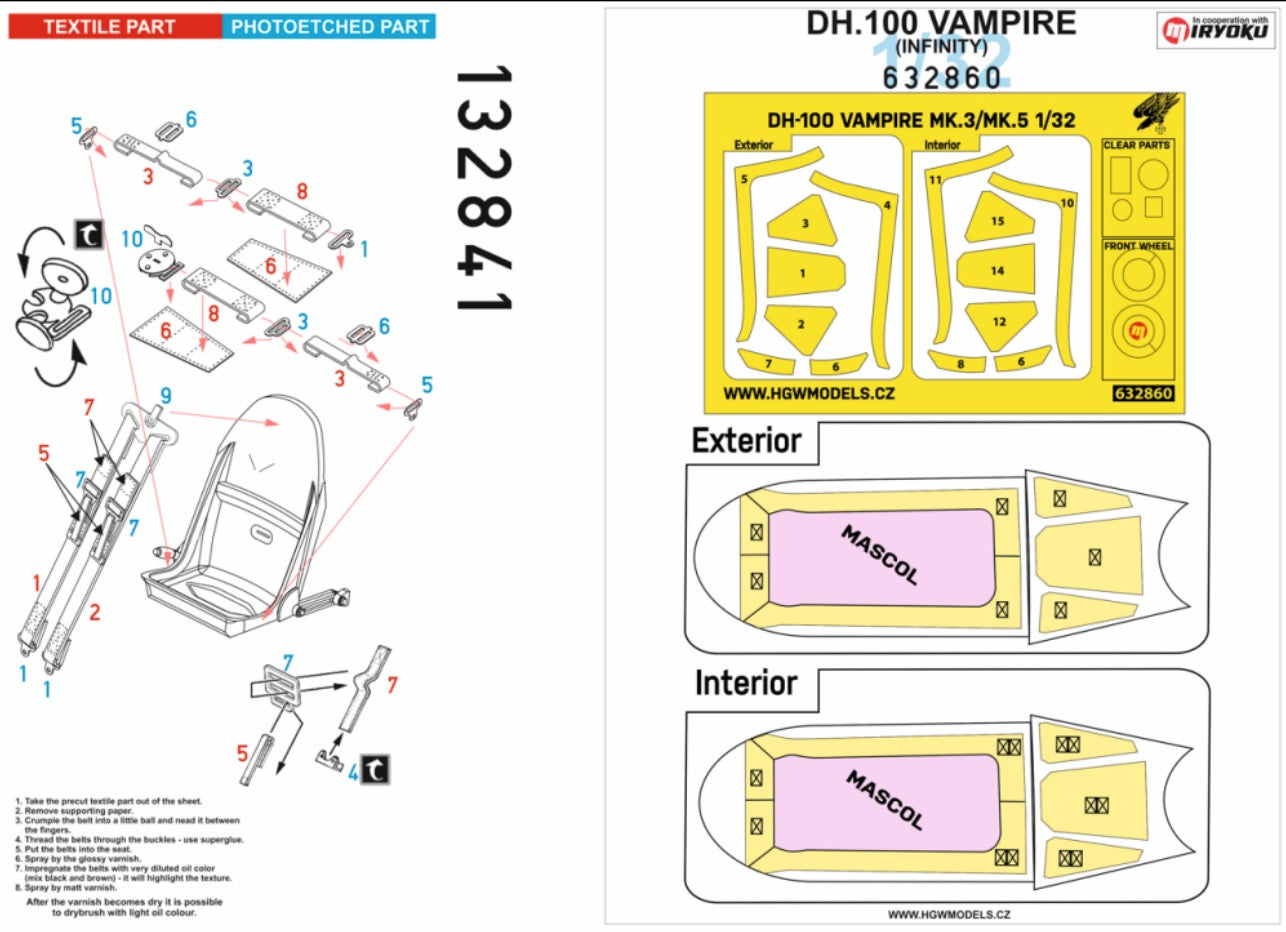 HGW 132841 1:32 de Havilland DH-100 Vampire - Basic Line