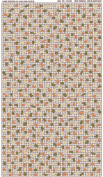 HGW HGW135506 1:35 U.S. camouflage Netting - 1940-60 - Autumn sheet: approx. 11 x 19 cm Relief Print
